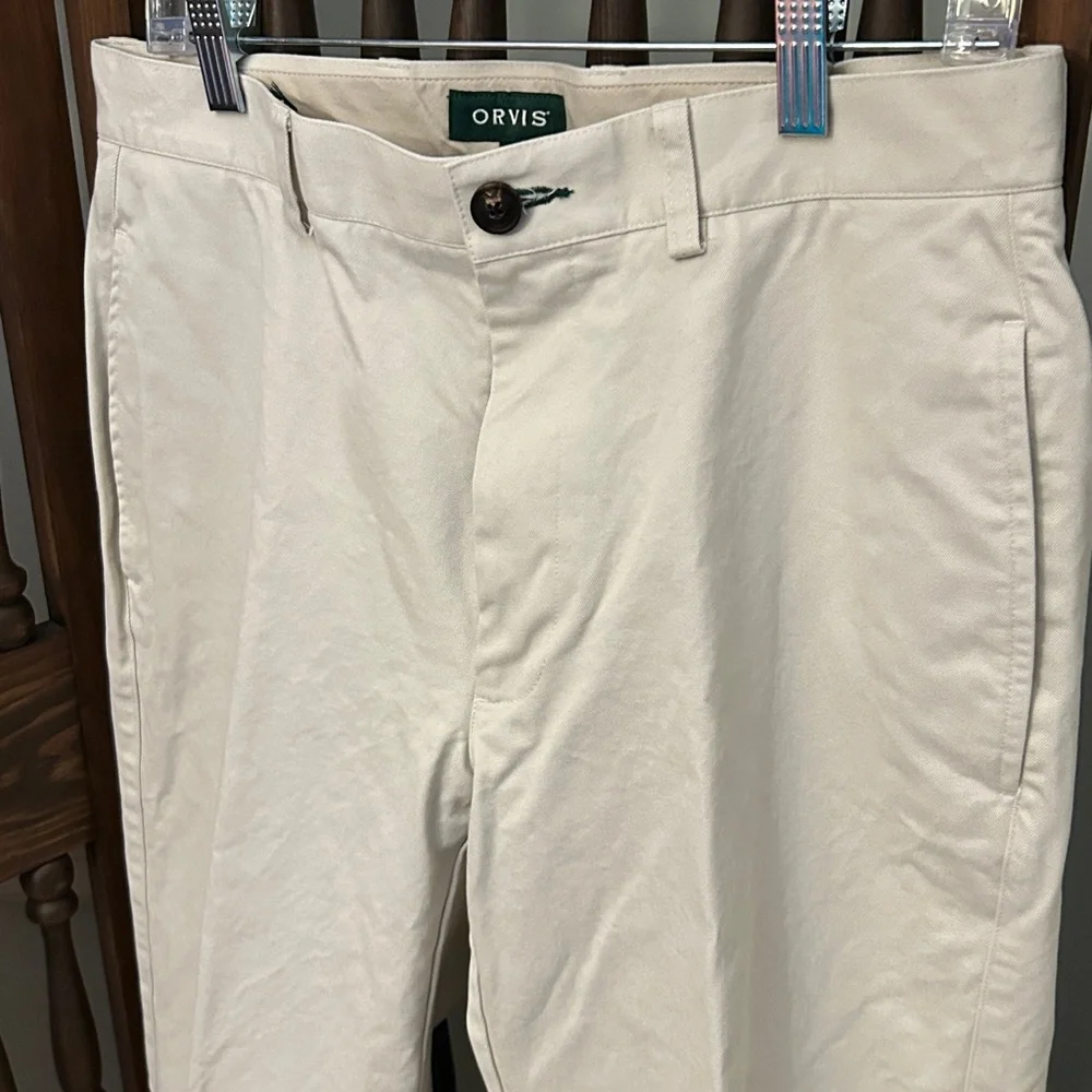 Orvis Men's Tan Khaki Pants 32 x 34 L Long EUC - Picture 4 of 7
